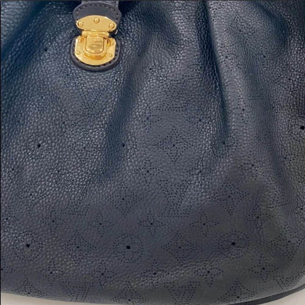 Louis Vuitton Black Monogram Hobo with Gold Hardware Mahina CL